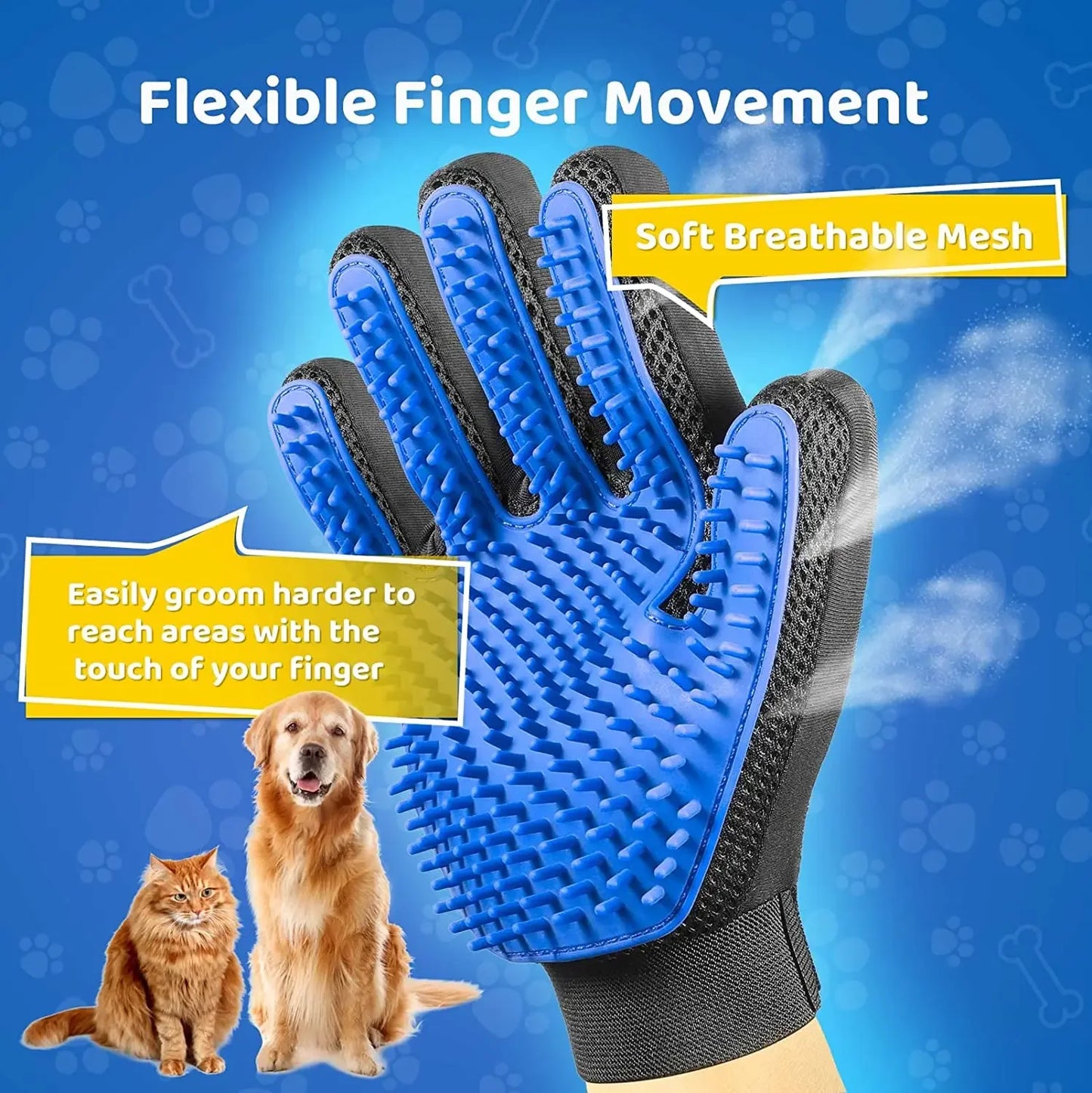 Pet Grooming Glove Hair Remover Mitt