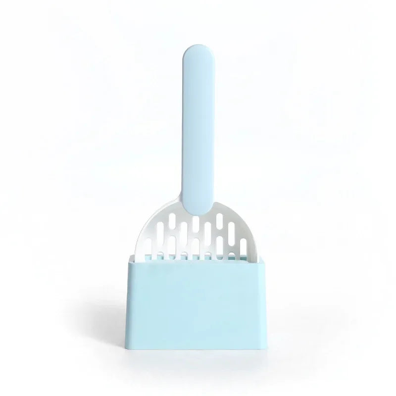 Cat Litter Scoop Set with Base & Fine-Hole Filter – Deep-Clean Sifting Scoop for Cat Litter Trays