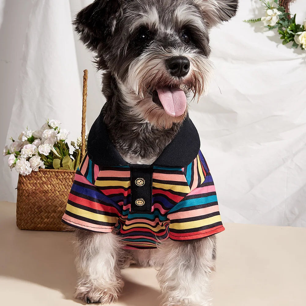 Classic Stripe Polo Shirt for Cats & Small Dogs