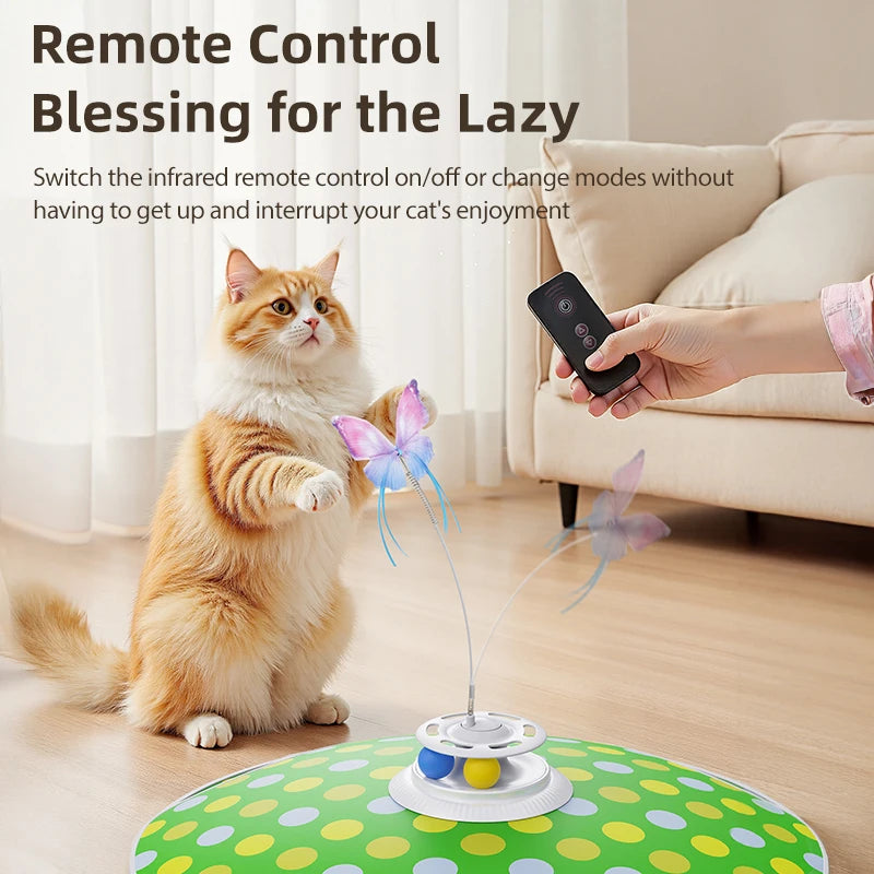 3-in-1 Interactive Cat Toy — Hide & Seek, Feather Chaser & Track Ball