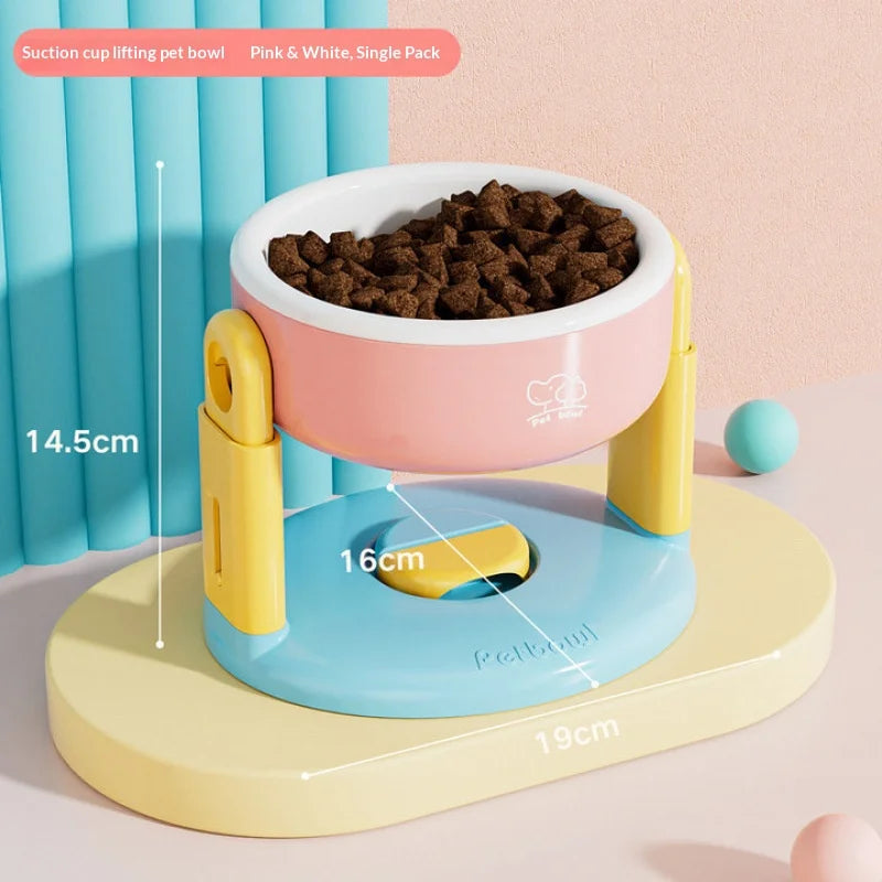 Height-Adjustable Anti-Tip Pet Bowl – For Cats & Dogs