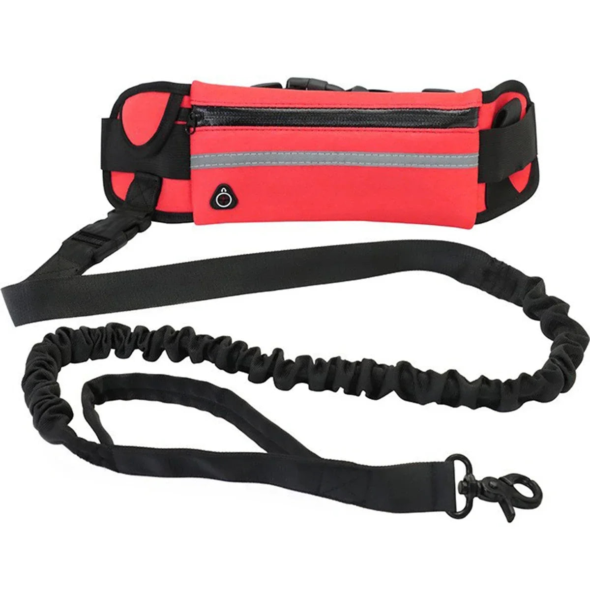 Laisse pour chien mains libres avec ceinture réfléchissante et pochette de rangement