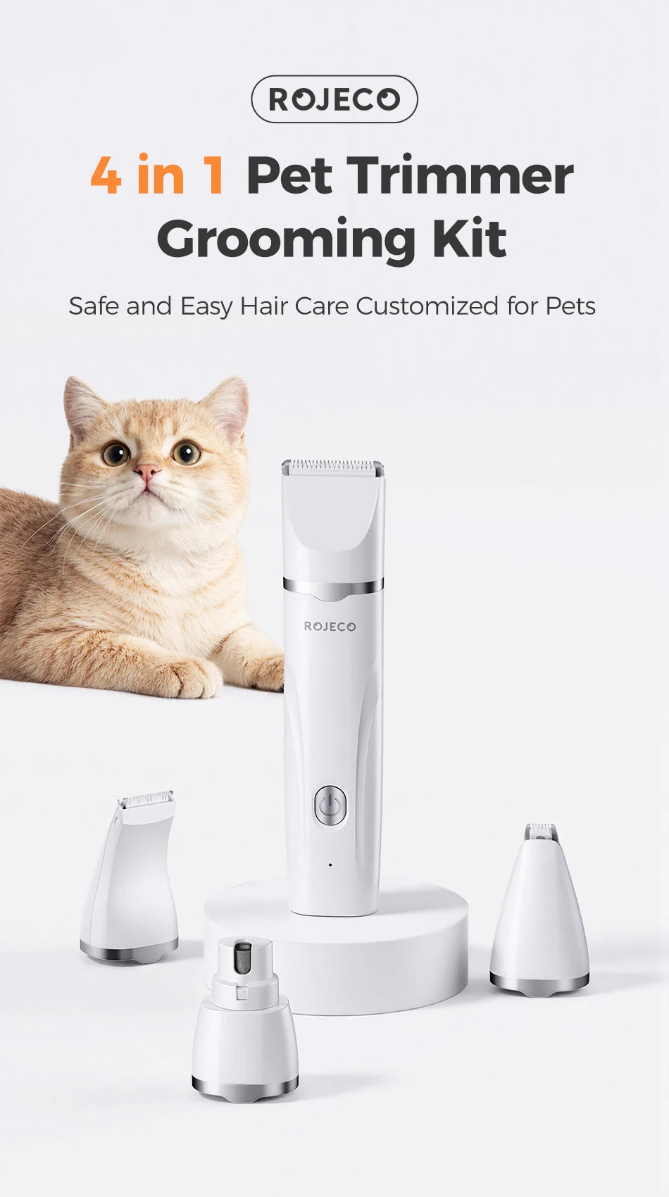 4-in-1 Electric Pet Grooming Clipper Kit