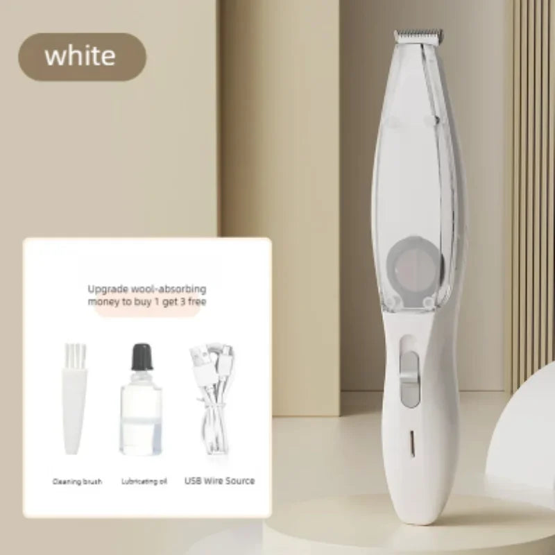 Rechargeable Pet Hair Trimmer with Suction