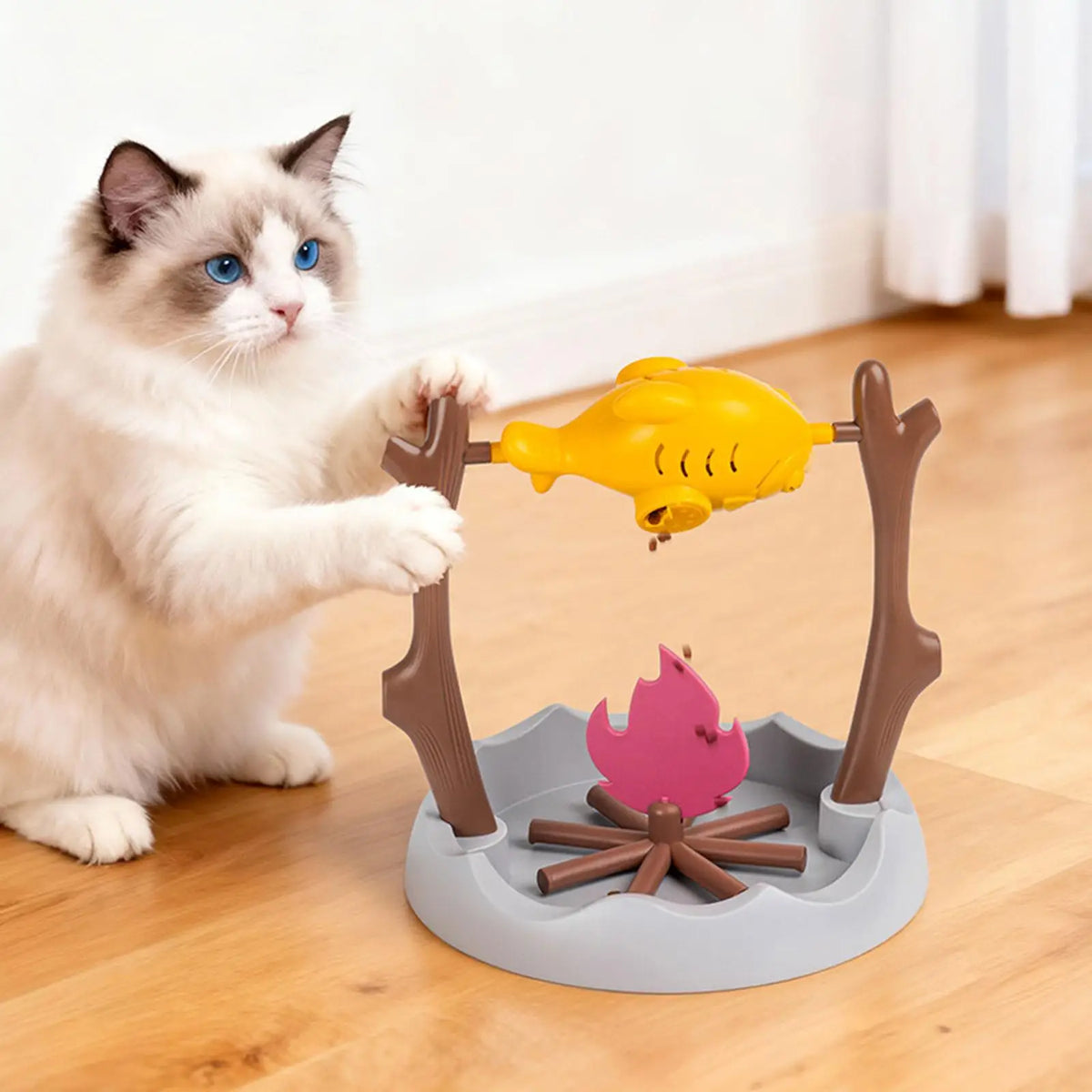 Rotating Cat Treat Dispenser & Puzzle Feeder