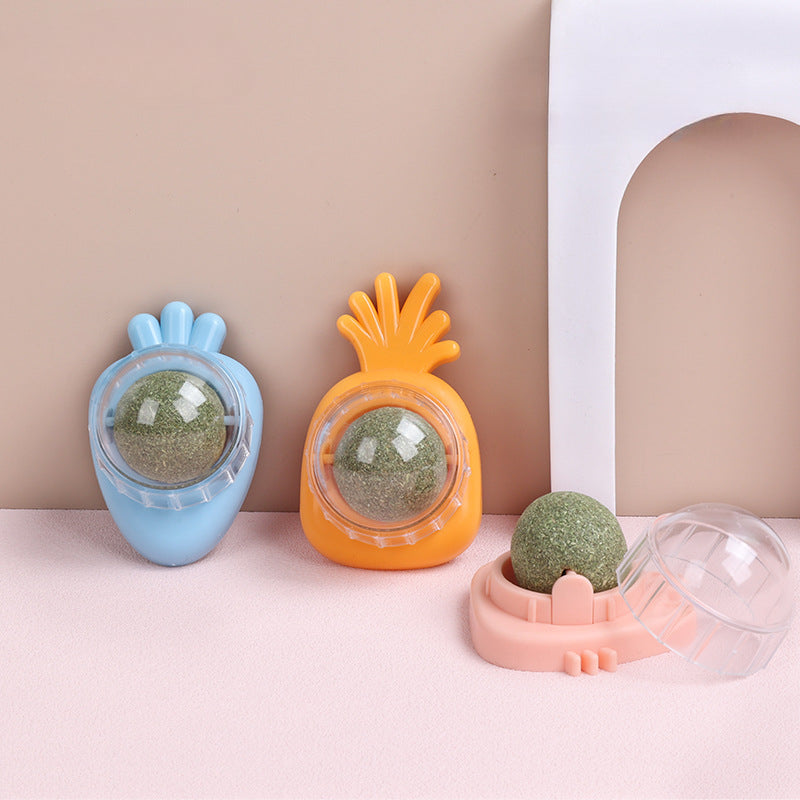 Catnip Wall Ball - Natural Edible Cat Mint Toy for Hairball Relief