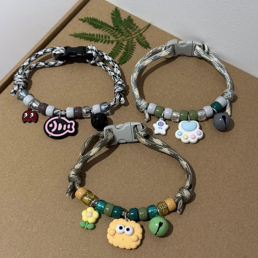 Adjustable Braided Cat Collar with Bell