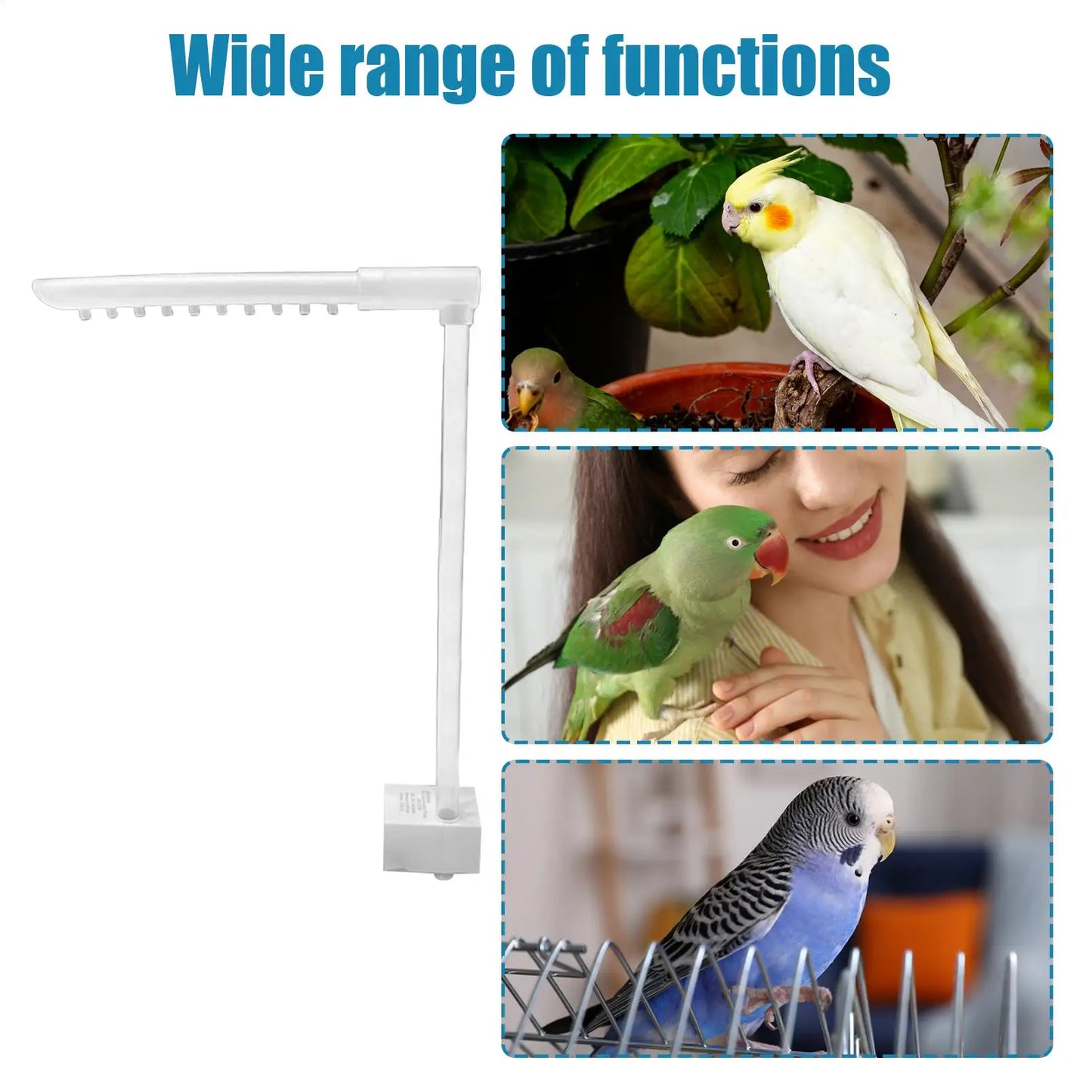 Automatic Bird Bath Fountain with USB Pump for Parrots & Cage Birds