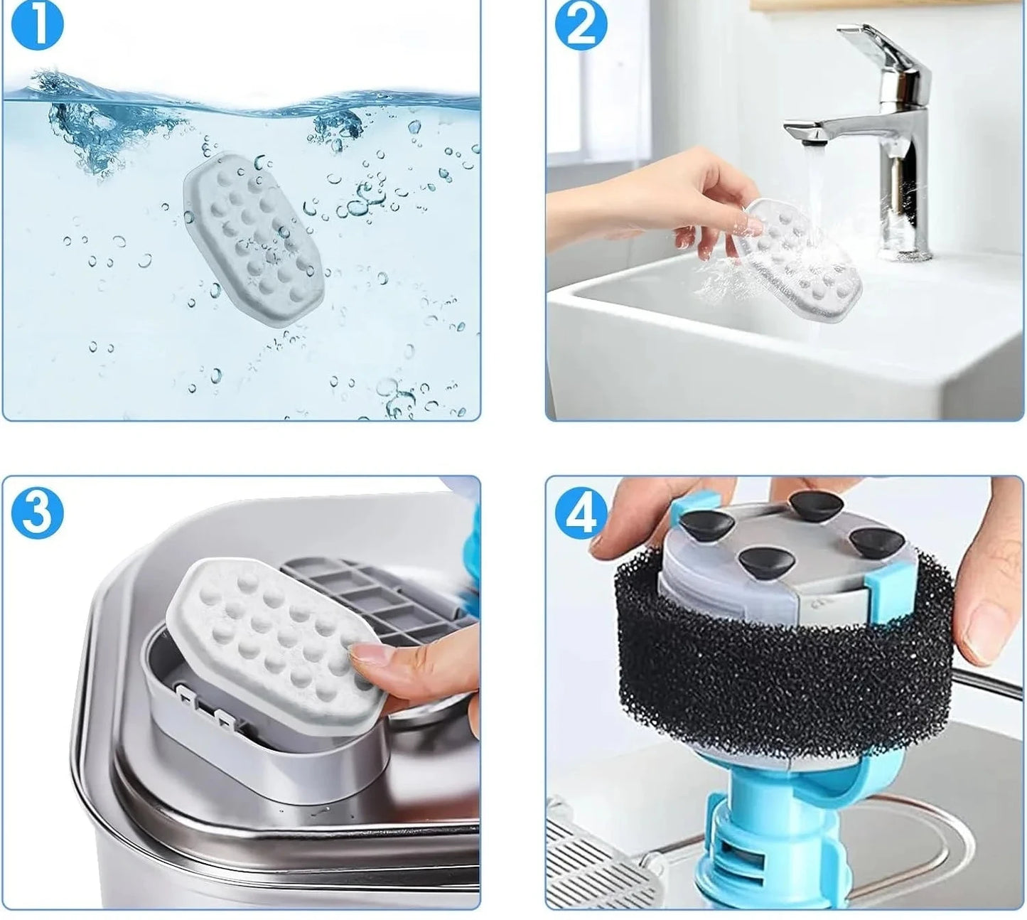 Cat Water Fountain Replacement Filters & Sponges Set