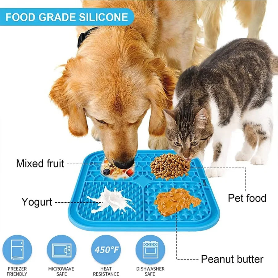 Silicone Slow Feeding Lick Mat with Spatula