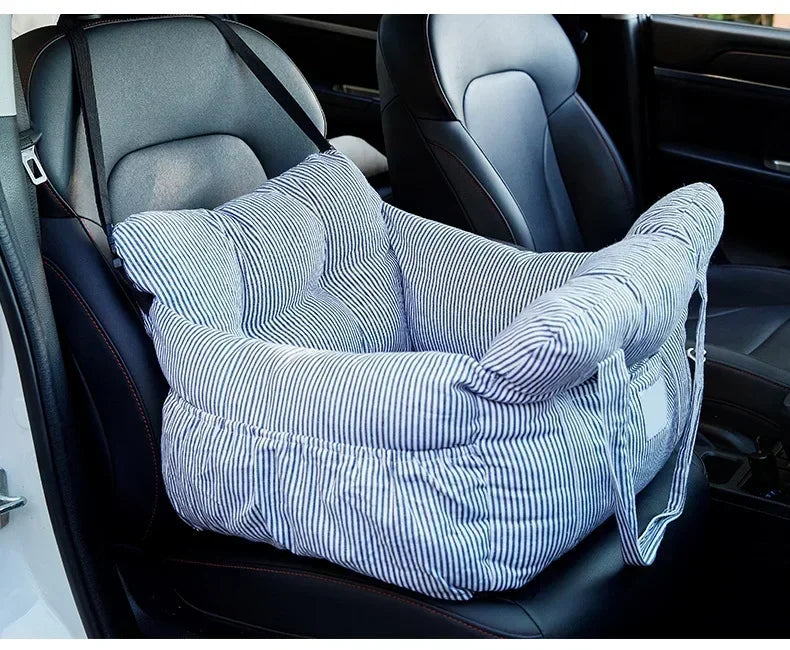 Dog Car Seat with Safety Belt & Non-Slip Base