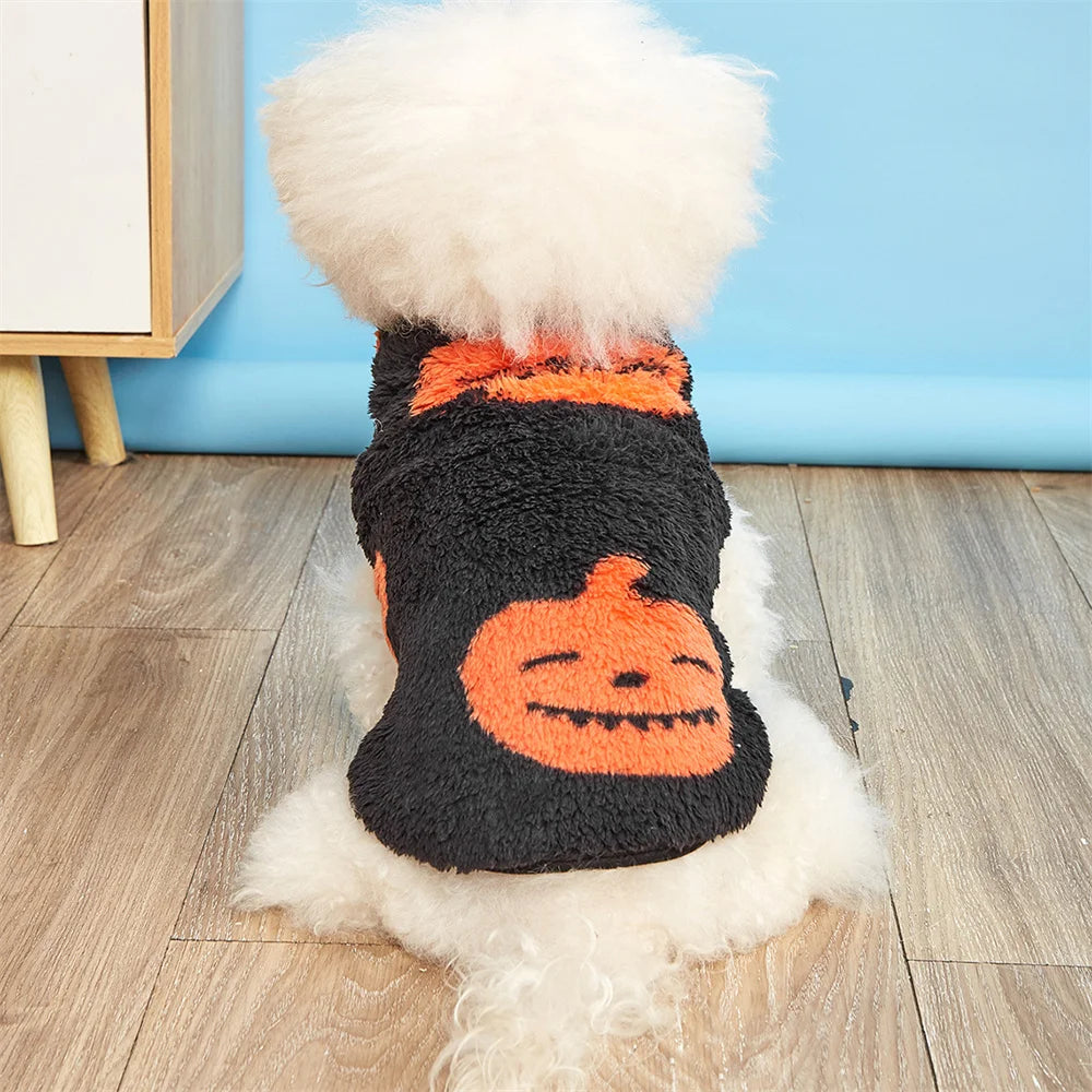 Cartoon Print Plush Vest for Small Dogs & Cats | Autumn Winter