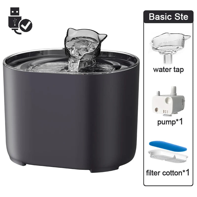 Filtered Pet Water Fountain for Cats & Dogs