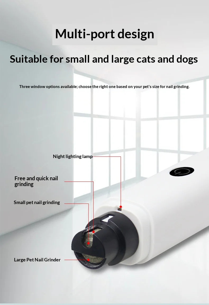 Quiet Pet Nail Grinder with Safety Guard & LED Light