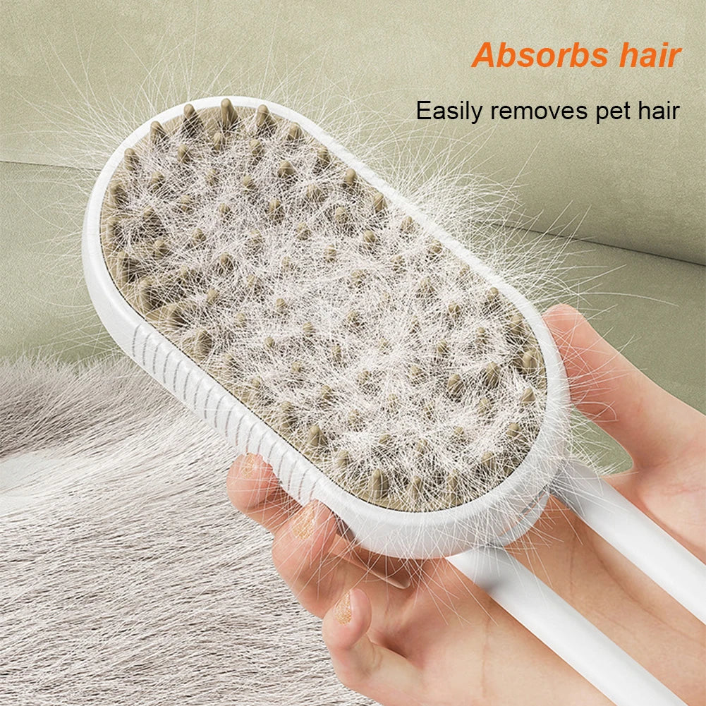 3-in-1 Electric Steam Spray Grooming Brush for Cats & Dogs