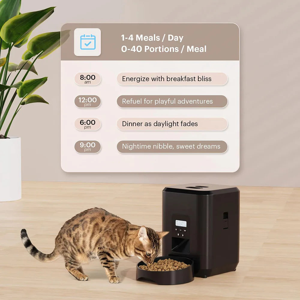 Cat Automatic Feeder 2L Cat Food Dispenser Smart Programmable Pet Feeder Recordable Dog Automatic Feede