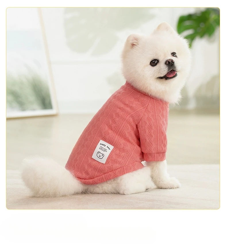 Knitted Dog Sweater for Autumn and Winter
