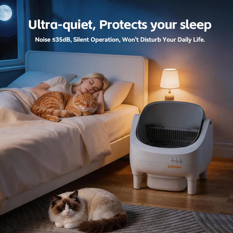 76L Large Automatic Self-Cleaning Cat Litter Box – Smart Open Sandbox