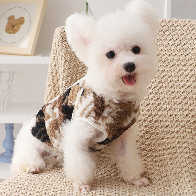 Floral Print Coral Fleece Jacket for Cats & Small Dogs