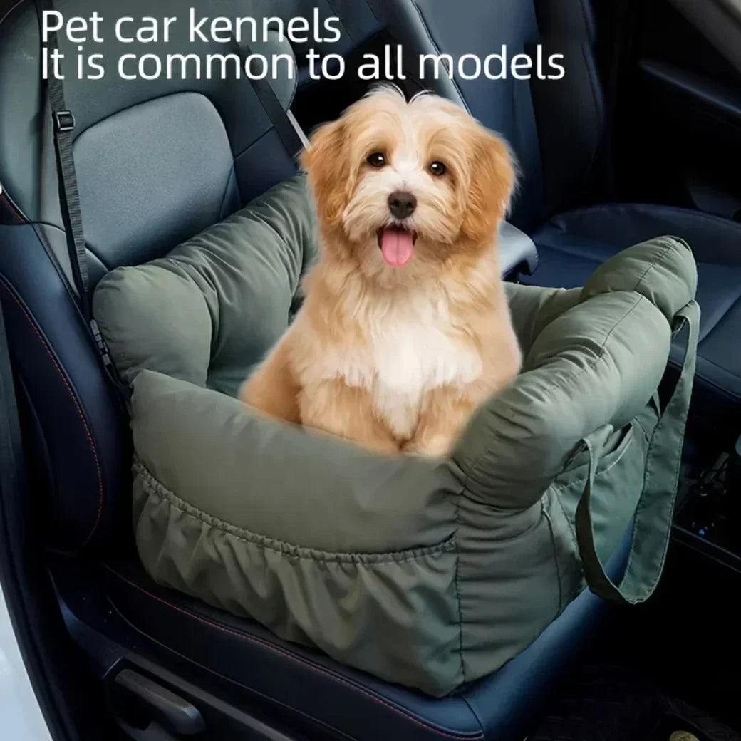 Dog Car Seat with Safety Belt & Non-Slip Base