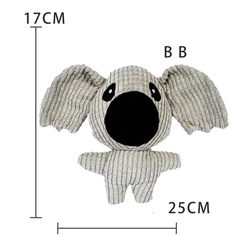 Jouet couineur interactif en peluche pour chien - Jouet à mâcher résistant en forme d'animal