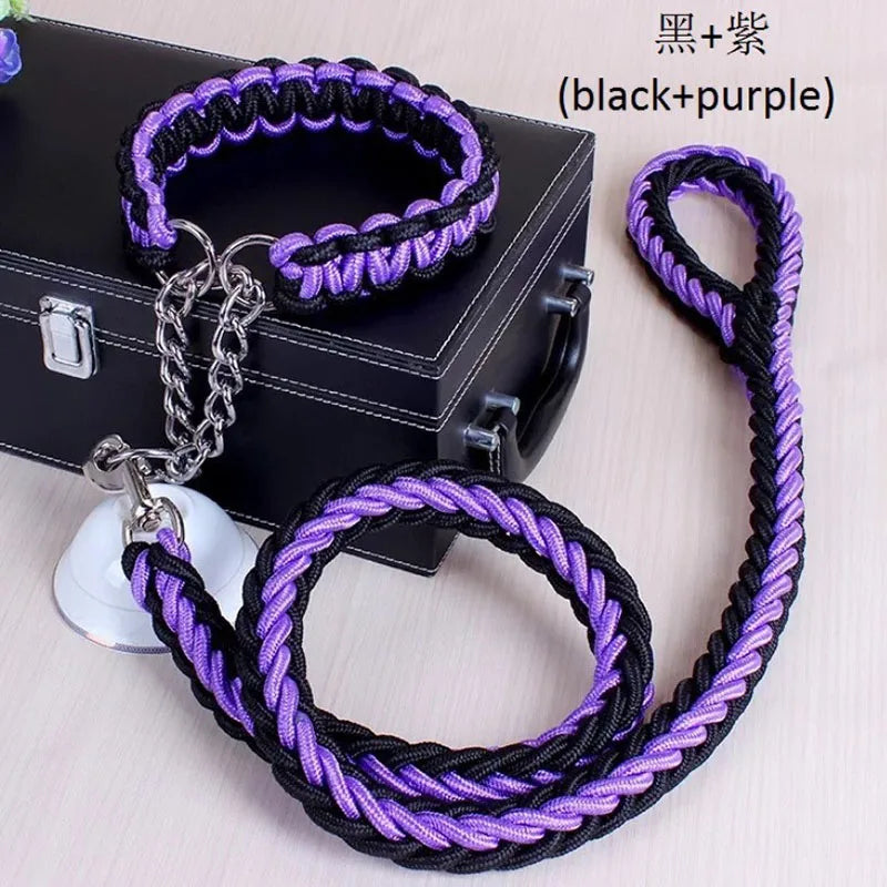 Ensemble laisse et collier réglables pour chiens de taille moyenne à grande