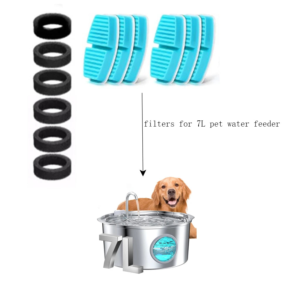 Filtres de remplacement pour fontaine à eau pour animaux de compagnie - Distributeurs 7L - Charbon actif