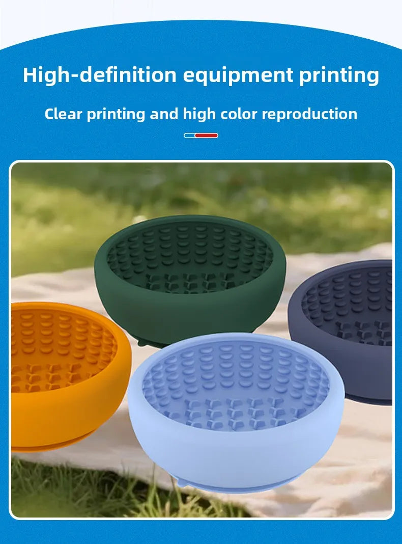 Suction-Cup Slow Feeder Dish for Dogs & Cats