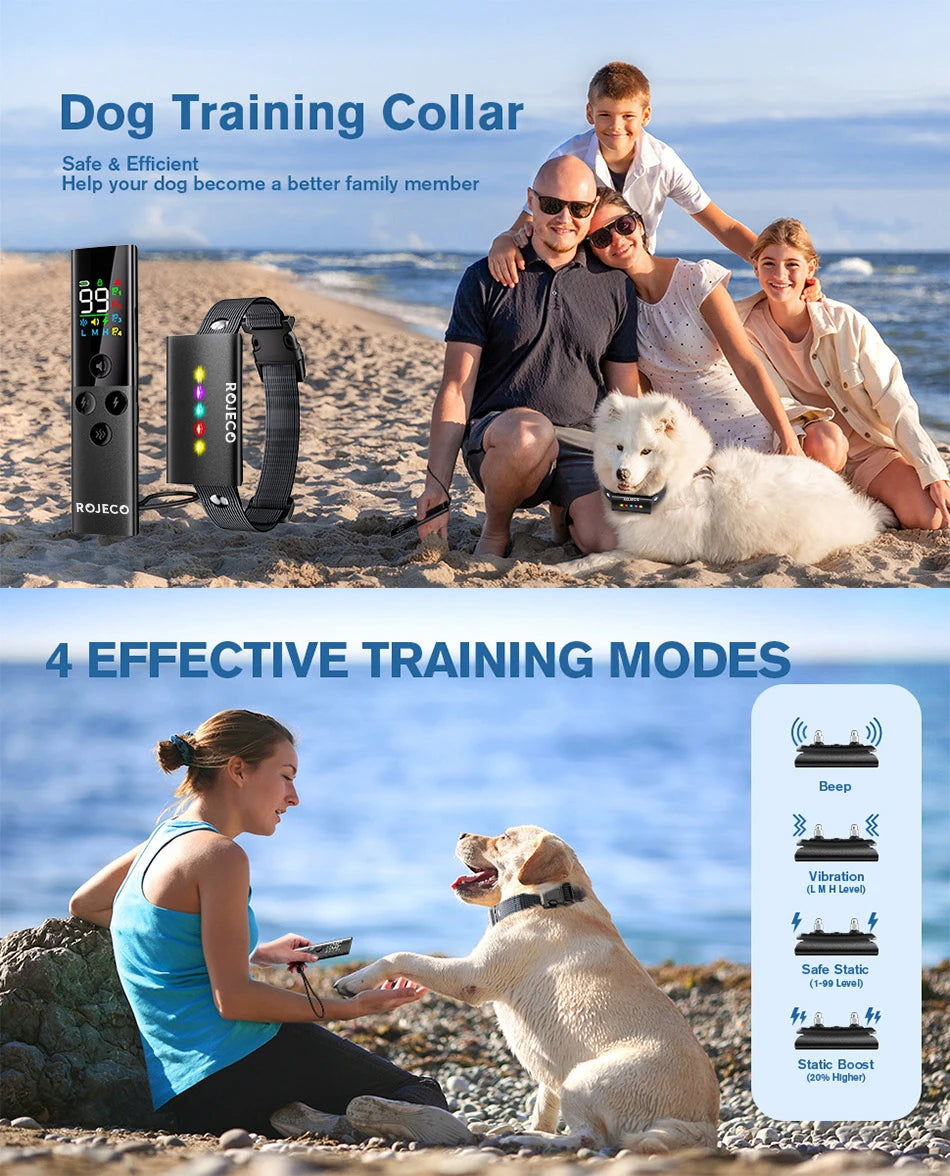 Remote Dog Training Collar — 1600ft Range, IP67 Waterproof & Bark Control