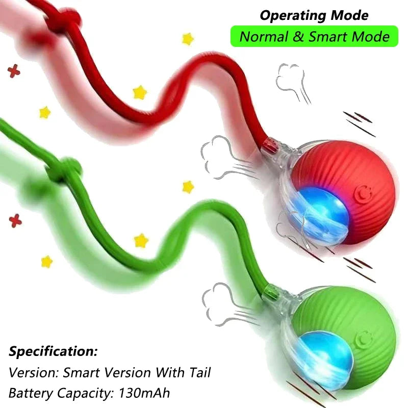 Balle interactive pour chat - Balle roulante automatique avec queue - Soins pour animaux plus intelligents