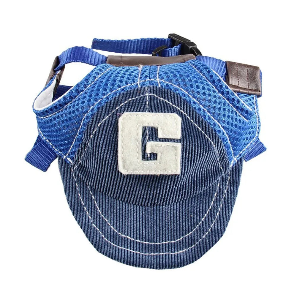 Dog Baseball Cap with Ear Holes - Adjustable Sunscreen Hat for Small and Large Dogs