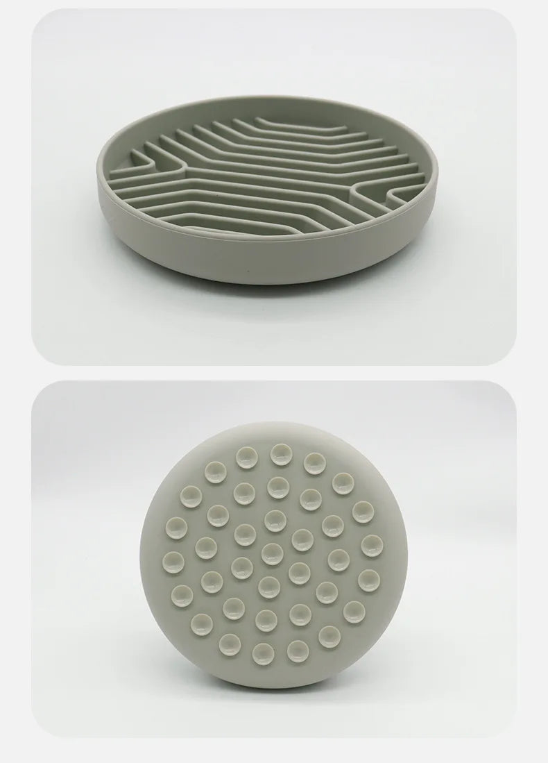 Silicone Slow Feeder Bowl with Non-Slip Mat for Dogs & Cats