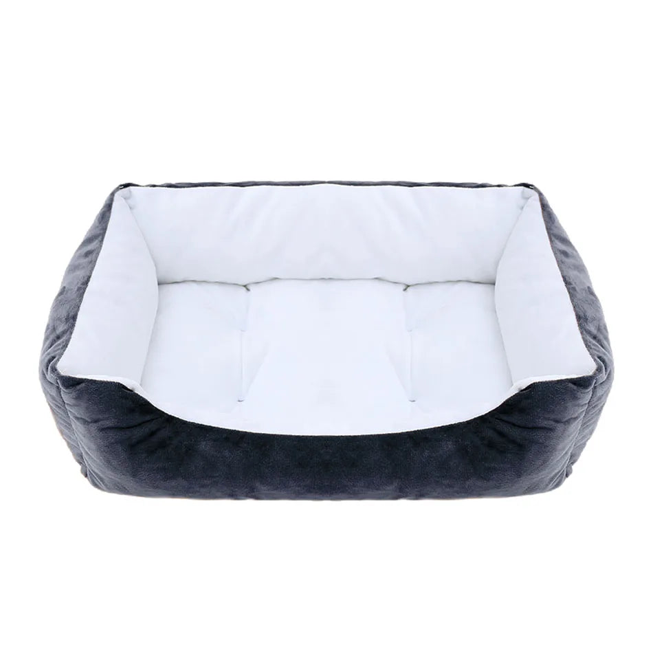 Square Plush Calming Dog & Cat Bed – Waterproof Oxford Sofa Cushion for Small & Medium Pets