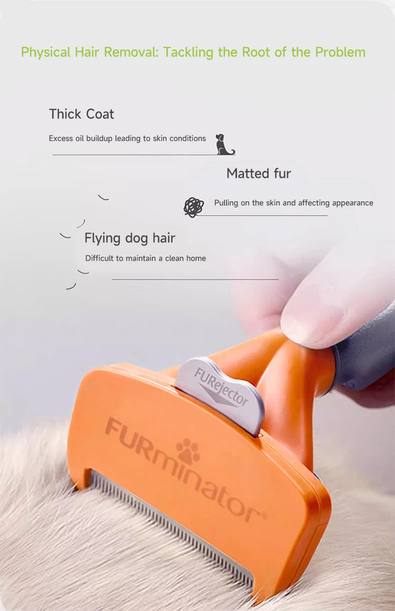 Pet Deshedding Grooming Brush for Dogs & Cats