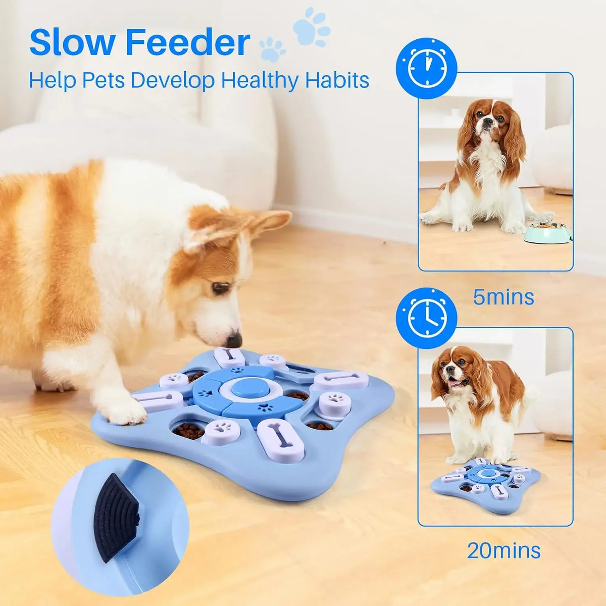 Interactive Dog Treat Puzzle Toy with Squeaker