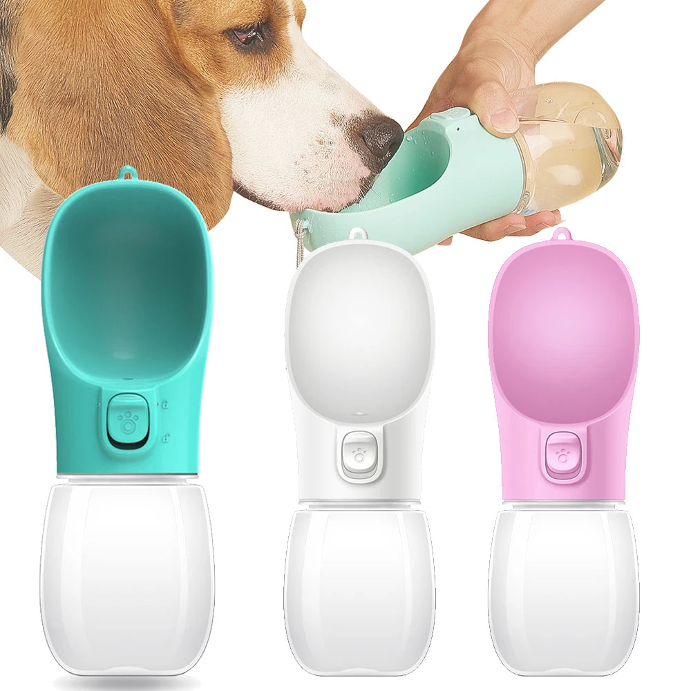 Portable Dog Water Bottle with Drinking Bowl – Leakproof, for Dogs & Cats
