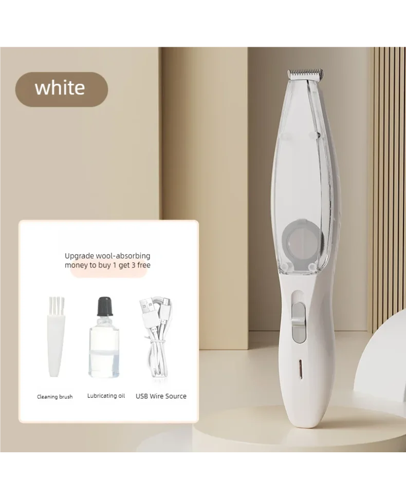 Rechargeable Pet Hair Trimmer with Suction