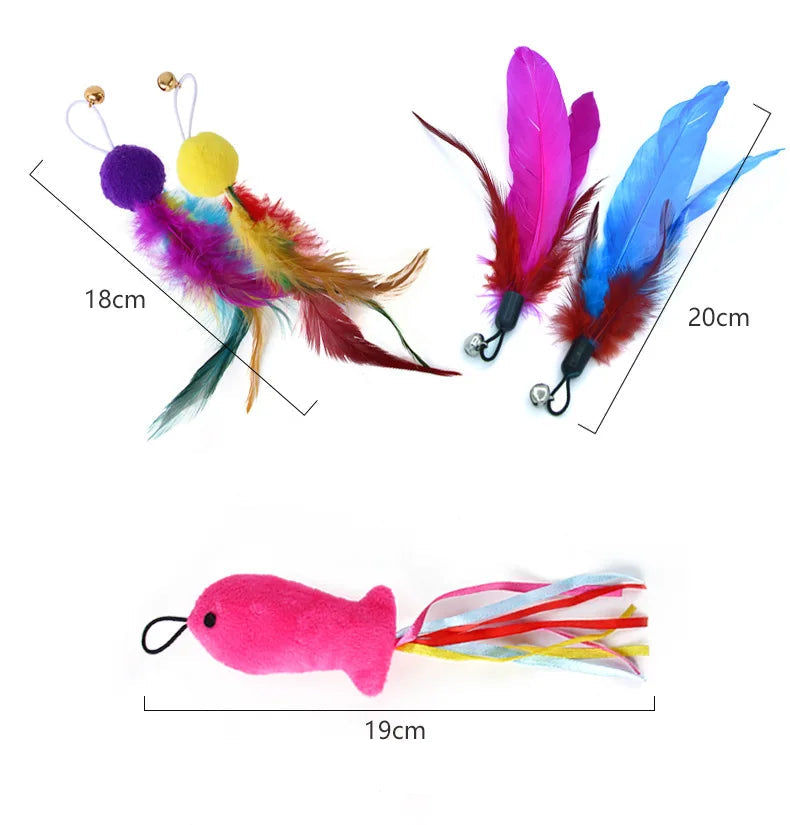 Cat Feather Toy Replacement Heads 9 Pack