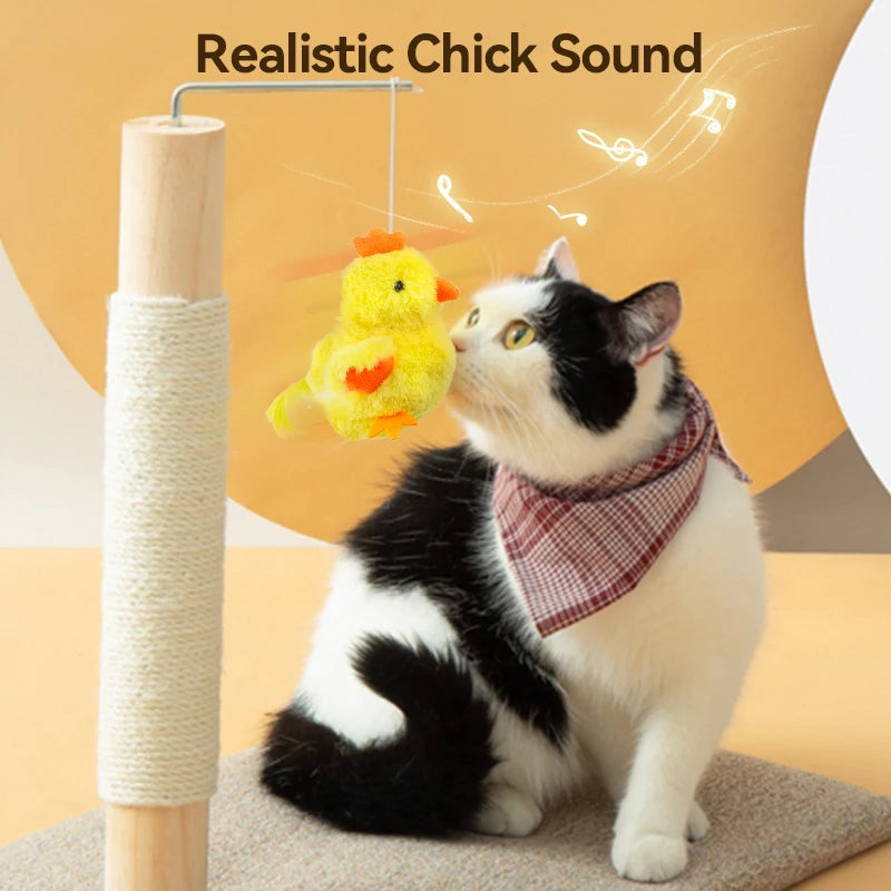 Interactive Remote Control Flapping Chick Cat Toy — Catnip Filled, Realistic Sound & Rechargeable