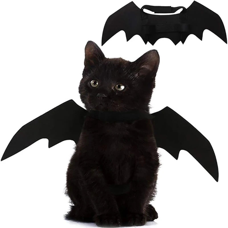 Halloween Bat Wings Costume for Dogs & Cats — Collar Lead & Cosplay Dress-Up Accessories