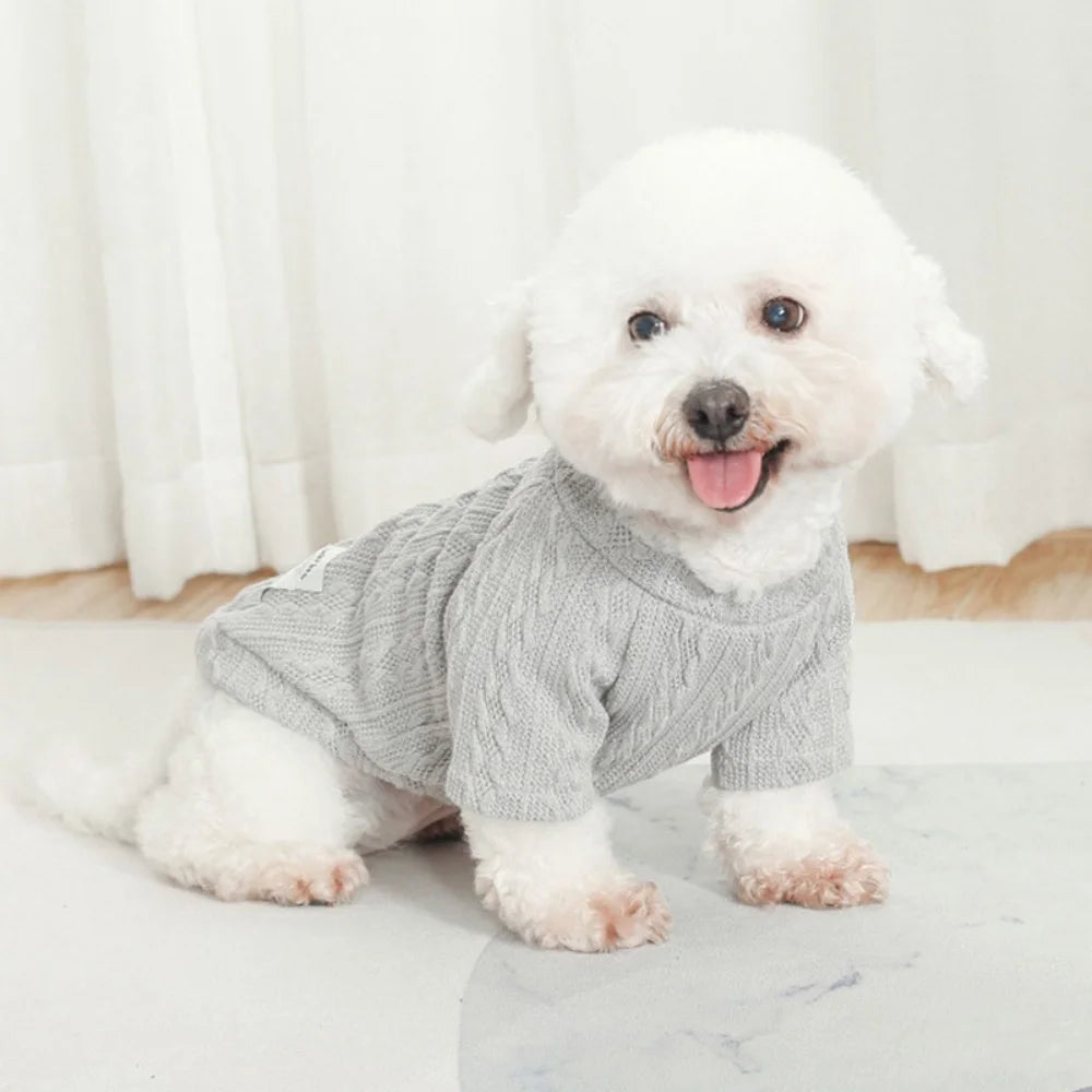 Long-Sleeve Knitted Pullover Sweater for Cats & Small Dogs