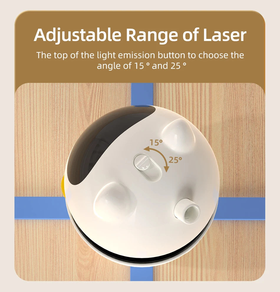 3-in-1 Smart Cat Toy with 360° Laser & 3 Replacement Feather Teasers