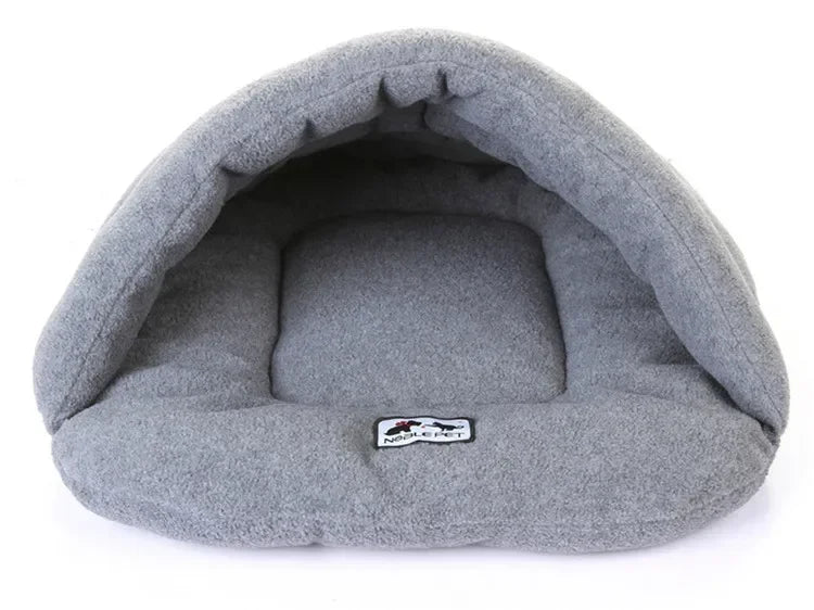 Slipper-Shaped Cave Pet Bed – Warm Cotton Nest for Cats & Small Dogs