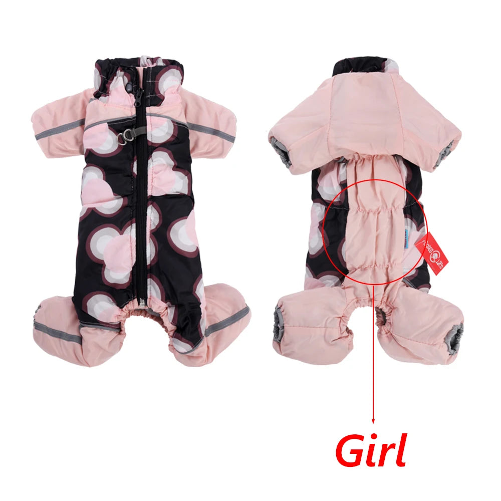 Thickened Reflective Winter Jumpsuit for Small Dogs