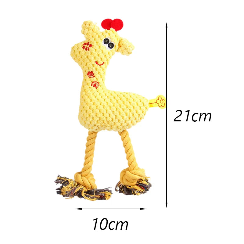 Animal Shaped Squeaky Fleece Chew Toy for Small Dogs