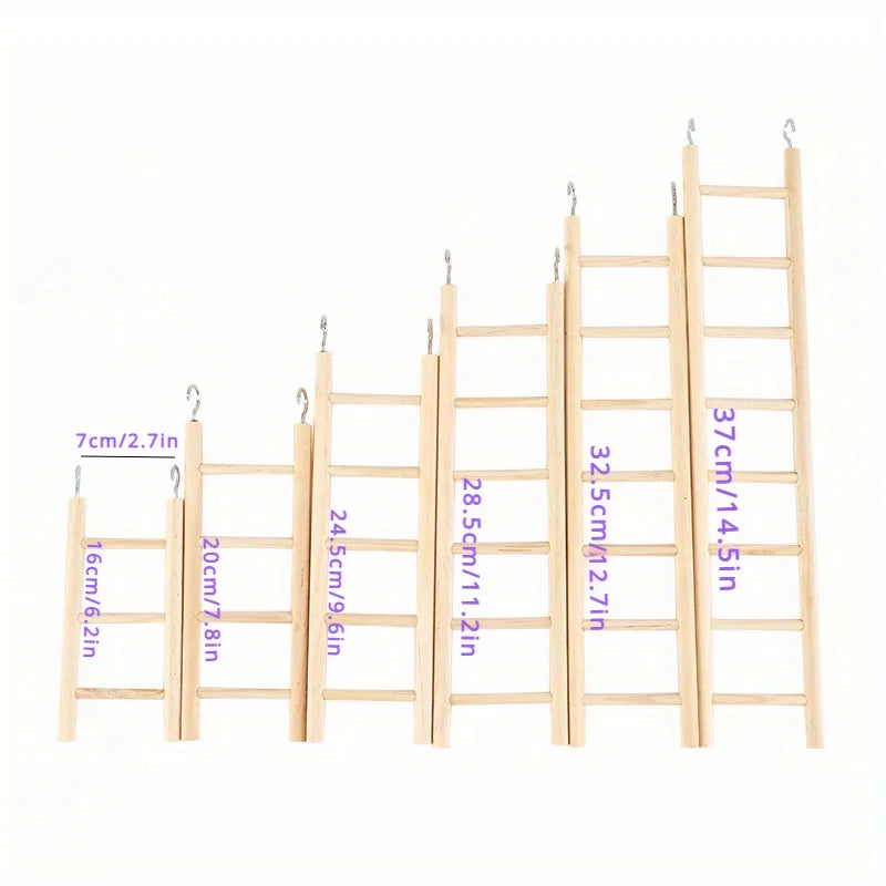 Solid Wood Climbing Ladder for Birds & Small Pets