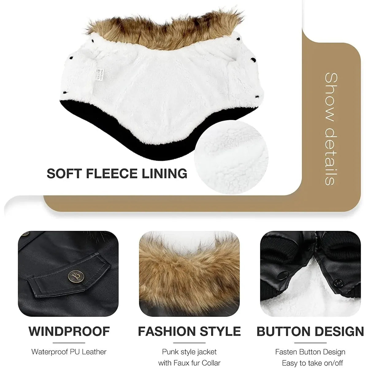 Waterproof Dog Winter Coat - Warm Jacket for Small to Medium Dogs