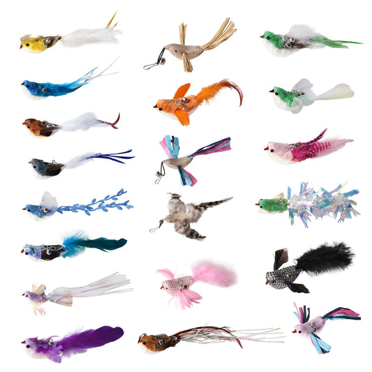 Hands-Free Bird Cat Wand with Suction Cup - Interactive Toy with Bell