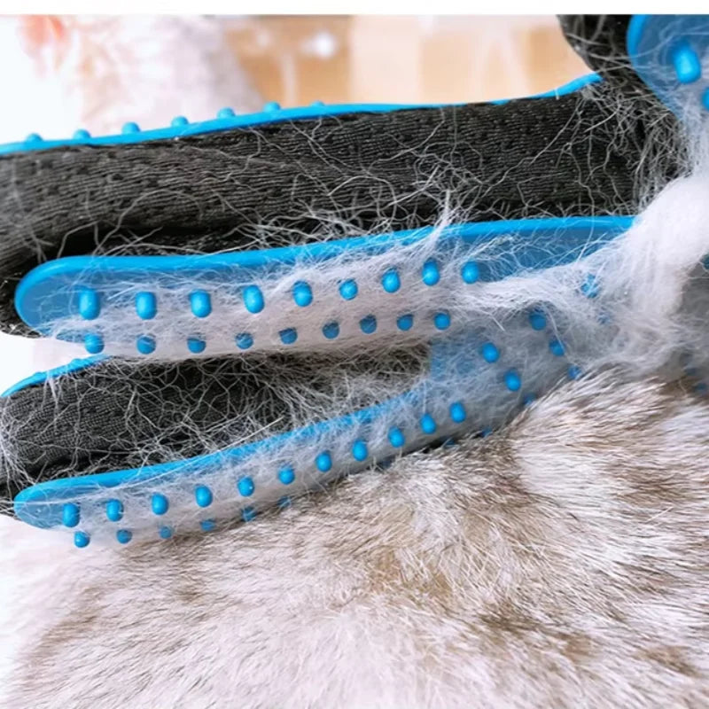 2-in-1 Grooming Glove & De-Shedding Brush for Dogs, Cats & Rabbits