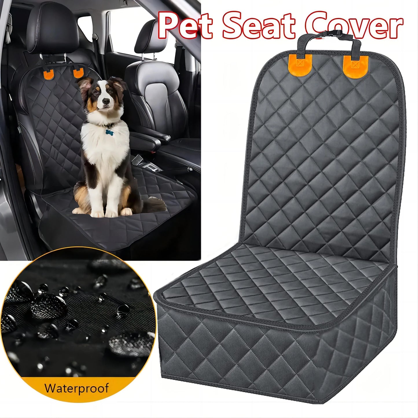 Waterproof Quilted Dog Front Seat Cover with Non-Slip Backing